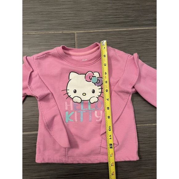 Sanrio Hello Kitty Girls Pink Sweatshirt Top Long Sleeve Toddler Size 3T Ruffles - Picture 6 of 7